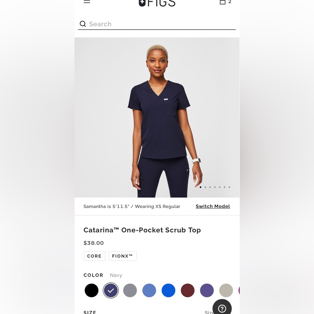 Figs scrub set in Navy